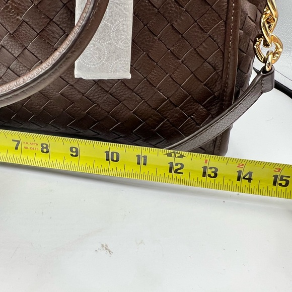 MICHAEL KORS HAMILTON LARGE HAMILTON WOVEN LEATHER LUGGAGE BROWN TOTE BAG NWT - Picture 11 of 12